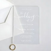 Elegant Modern Calligraphy White Wedding Acryl Uitnodigingen
