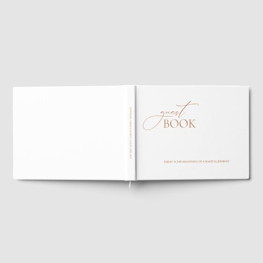Elegant Modern Calligraphy White Wedding Gastenboek (Volledig)