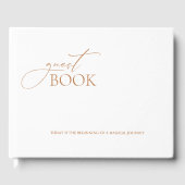 Elegant Modern Calligraphy White Wedding Gastenboek (Voorkant)