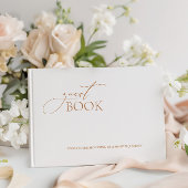 Elegant Modern Calligraphy White Wedding Gastenboek