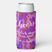 Elegant modern Camouflage Glitter Party Wedding Seltzer Blikjeskoeler (Seltzer Voorkant)