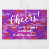 Elegant modern Camouflage Glitter Party Wedding Sparkling Wijnetiket (Enkel label)