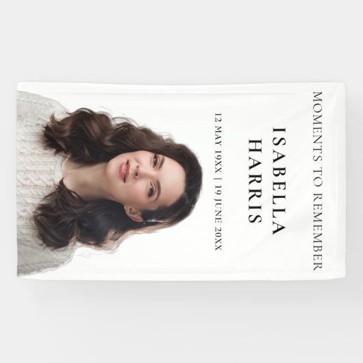 Elegant Modern Celebration of Life Design Spandoek (Horizontaal)