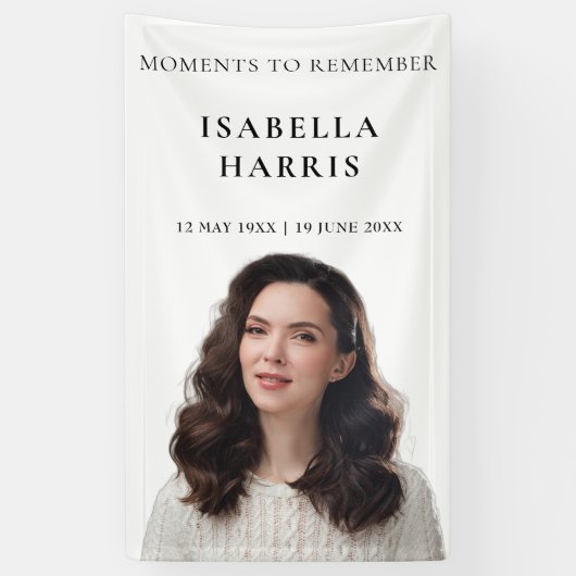 Elegant Modern Celebration of Life Design Spandoek (Verticaal)