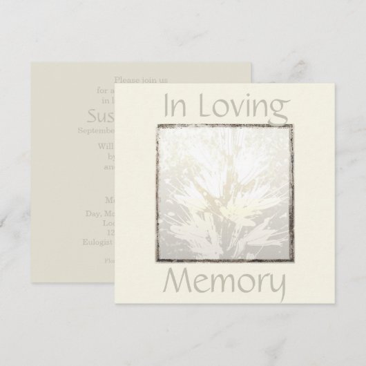 Elegant Modern Celebration of Life Invitation Kaart (Voorkant / Achterkant)
