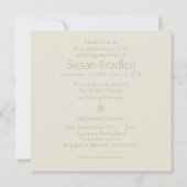 Elegant Modern Celebration of Life Invitation Kaart (Achterkant)
