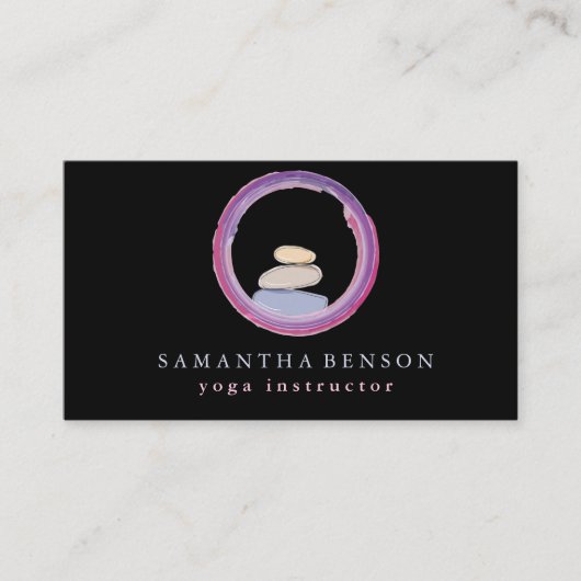 Elegant Modern Chakras Zen Stones and Enso circle  Visitekaartje (Voorkant)