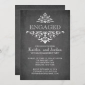 Elegant modern Chalkboard Engagement Party Kaart (Voorkant / Achterkant)