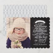 Elegant modern Chalkboard - kerstfotokaart Feestdagenkaart (Voorkant / Achterkant)