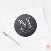 Elegant Modern Chalkboard Monogram Favor Label (Envelop)