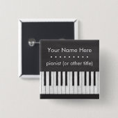 , elegant, modern Chalkboard toetsenbord Vierkante Button 5,1 Cm (Voorkant /achterkant)