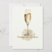 Elegant Modern Champagne Cheers 40th Birthday Kaart (Achterkant)