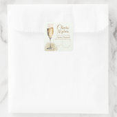Elegant Modern Champagne Cheers 50th Birthday Vierkante Sticker (Tas)