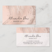 Elegant modern champagne glitter make-up artiest visitekaartje (Voorkant / Achterkant)