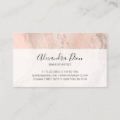 Elegant modern champagne glitter make-up artiest visitekaartje (Achterkant)