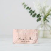 Elegant modern champagne glitter make-up artiest visitekaartje (Staand voorkant)