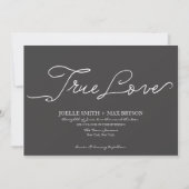 Elegant Modern Charcoal Wedding Invitation Kaart (Voorkant)
