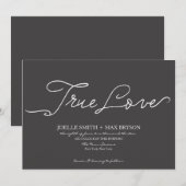 Elegant Modern Charcoal Wedding Invitation Kaart (Voorkant / Achterkant)