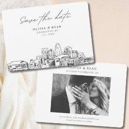 Elegant Modern Charlotte Save the Date Kaart