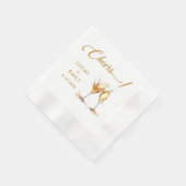 Elegant Modern Cheers Script Bril Bruiloft Servet (Hoek)