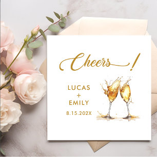 Elegant Modern Cheers Script Bril Bruiloft Servet