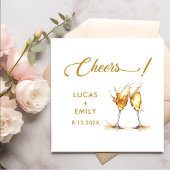 Elegant Modern Cheers Script Bril Bruiloft Servet