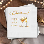 Elegant Modern Cheers Script Bril Bruiloft Servet
