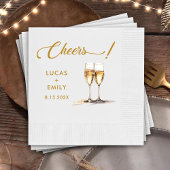 Elegant Modern Cheers Script Bril Bruiloft Servet