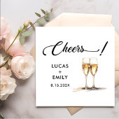 Elegant Modern Cheers Script Bril Bruiloft Servet