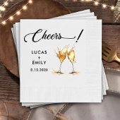 Elegant Modern Cheers Script Bril Bruiloft Servet