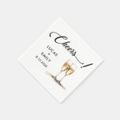 Elegant Modern Cheers Script Bril Bruiloft Servet (Hoek)