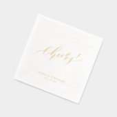 Elegant modern cheers script minimalist wedding folie servetten (Links)