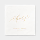 Elegant modern cheers script minimalist wedding folie servetten (Voorkant)