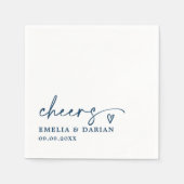 Elegant Modern Cheers Script Minimalistische bruil Servet (Voorkant)