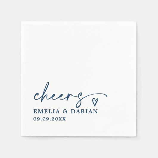 Elegant Modern Cheers Script Minimalistische bruil Servet (Voorkant)