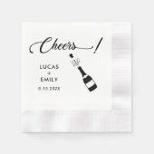 Elegant Modern Cheers Script Minimalistische bruil Servet (Voorkant)