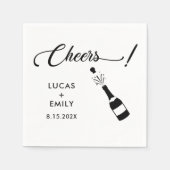 Elegant Modern Cheers Script Minimalistische bruil Servet (Voorkant)