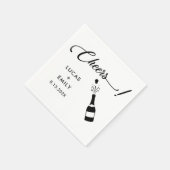Elegant Modern Cheers Script Minimalistische bruil Servet (Hoek)