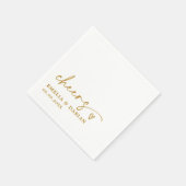 Elegant Modern Cheers Script Minimalistische bruil Servet (Hoek)