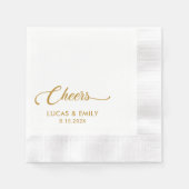 Elegant Modern Cheers Script Minimalistische bruil Servet (Voorkant)