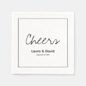 Elegant Modern Cheers Script Minimalistische bruil Servet (Voorkant)