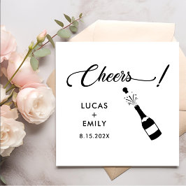 Elegant Modern Cheers Script Minimalistische bruil Servet