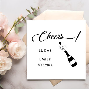 Elegant Modern Cheers Script Minimalistische bruil Servet