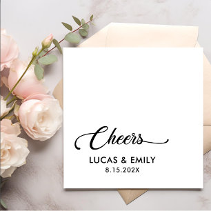 Elegant Modern Cheers Script Minimalistische bruil Servet