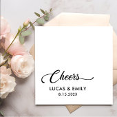 Elegant Modern Cheers Script Minimalistische bruil Servet
