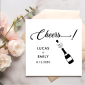 Elegant Modern Cheers Script Minimalistische bruil Servet