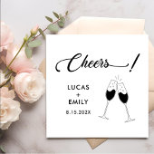 Elegant Modern Cheers Script Minimalistische bruil Servet