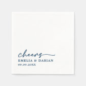 Elegant Modern Cheers Script Minimalistische bruil Servet (Voorkant)