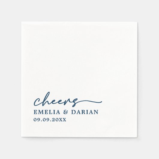 Elegant Modern Cheers Script Minimalistische bruil Servet (Voorkant)