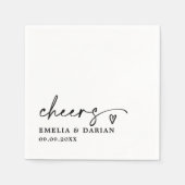 Elegant Modern Cheers Script Minimalistische bruil Servet (Voorkant)